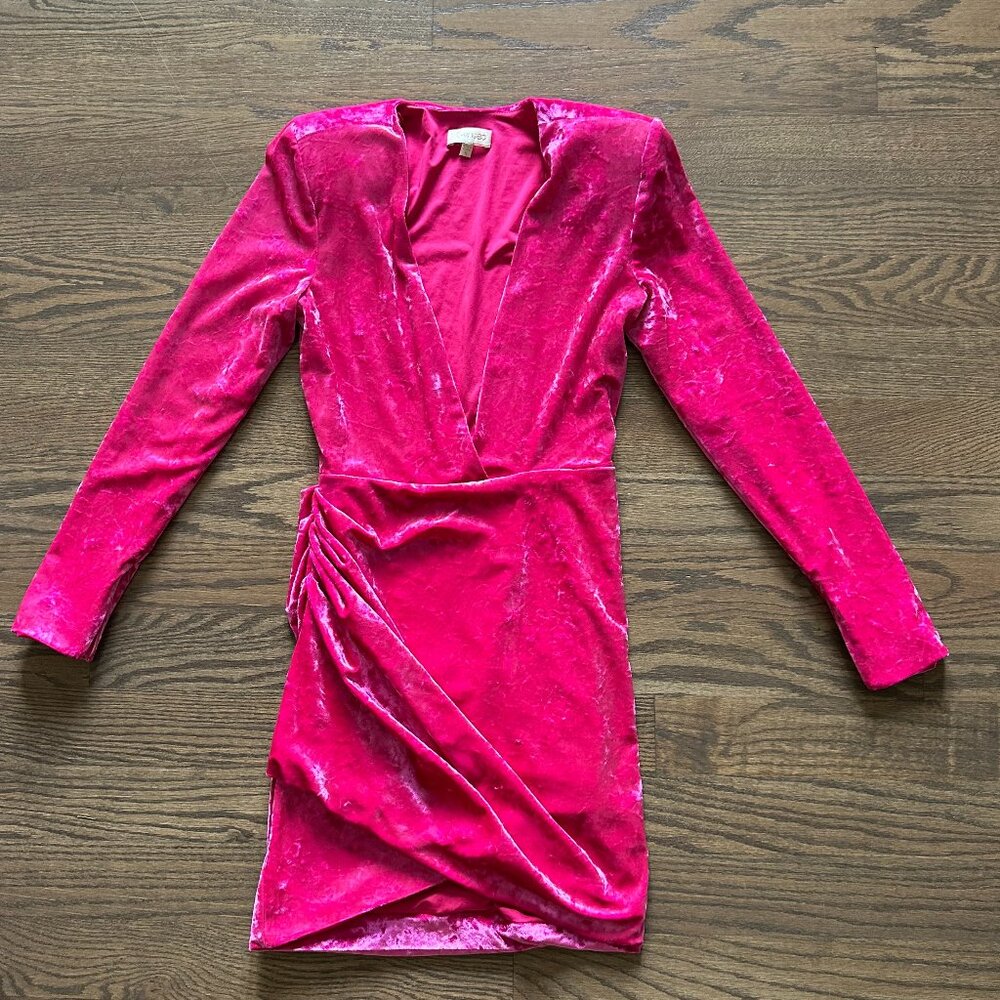 Ronny Kobo Pink Velvet Ryan Mini Party Dress